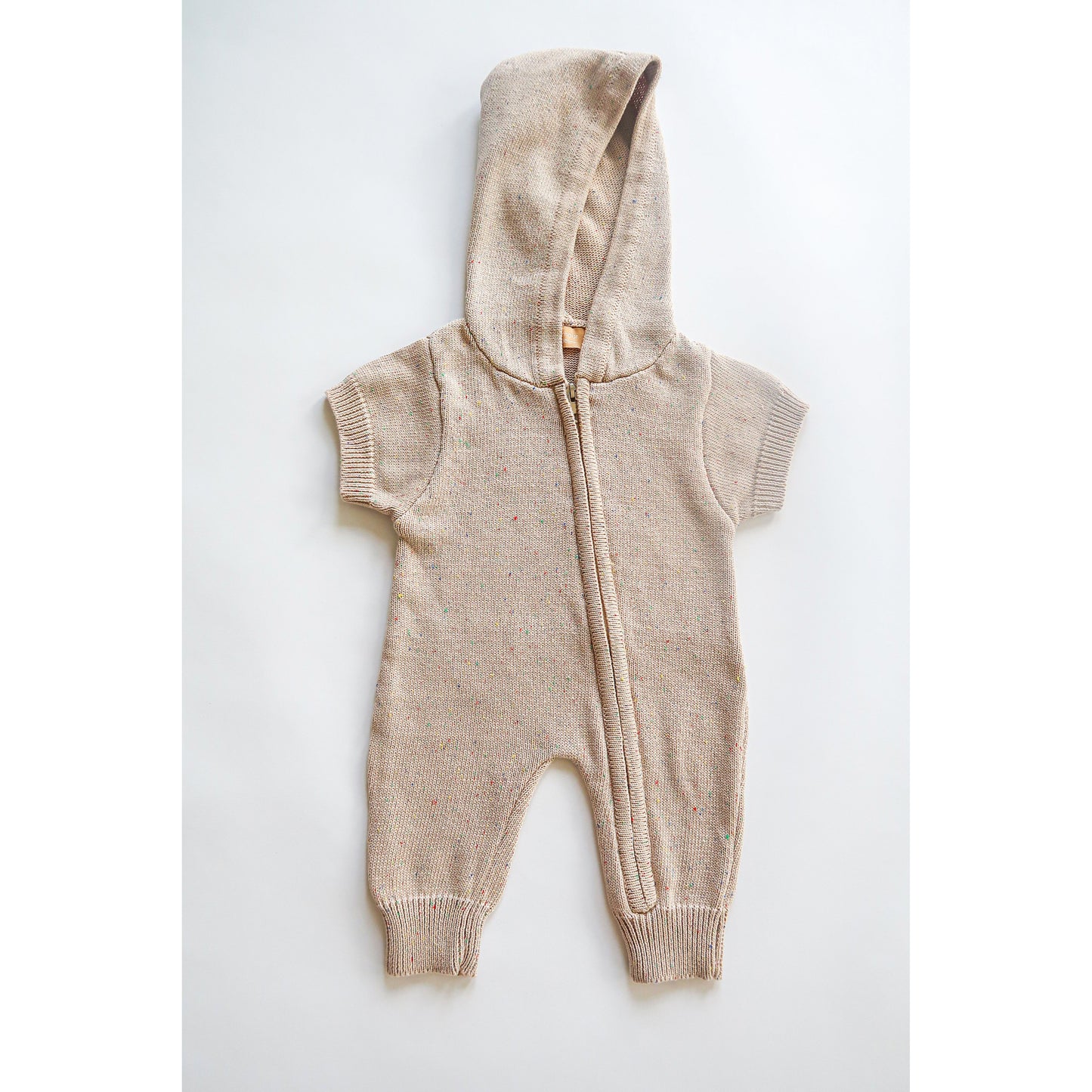 Short sleeve hooded jumpsuit